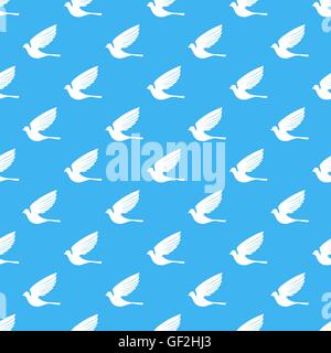 Fly Dove Bird Seamless Pattern Stock Vector