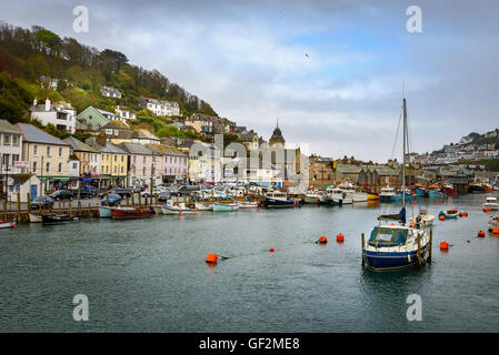 Looe is a small coastal town, fishing port and civil parish in the former Caradon district of south-east Cornwall, UK Stock Photo