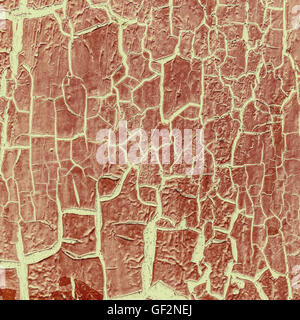 cracked paint on the concrete wall Stock Photo