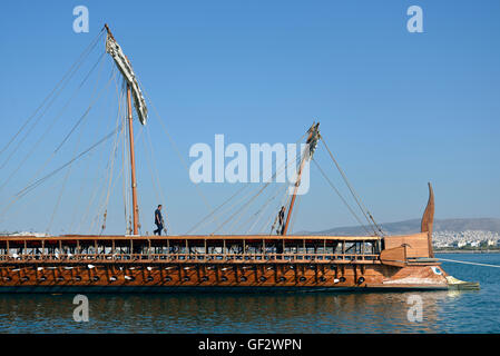 Full scale copy of an ancient trireme in Faliro, Athens, Greece Stock Photo