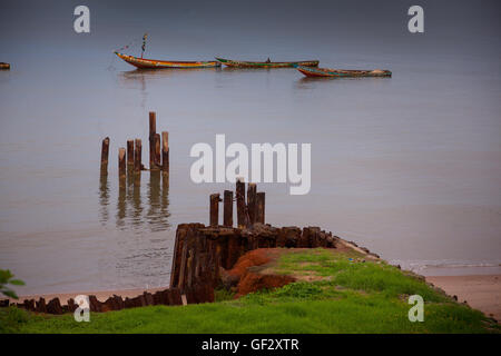 Yongoro, Sierra Leone - June 03, 2013: West Africa, the beaches of Yongoro in front of Freetown Stock Photo