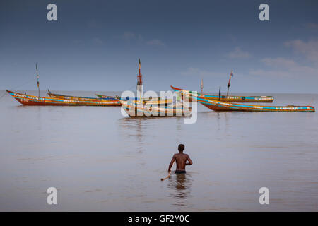 Yongoro, Sierra Leone - June 03, 2013: West Africa, the beaches of Yongoro in front of Freetown Stock Photo