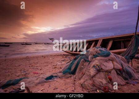 Yongoro, Sierra Leone - June 03, 2013: West Africa, the beaches of Yongoro in front of Freetown Stock Photo