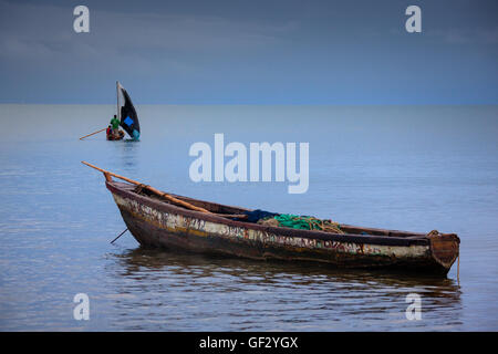 Yongoro, Sierra Leone - June 03, 2013: West Africa, the beaches of Yongoro in front of Freetown Stock Photo