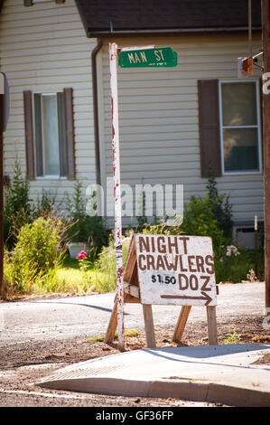 Night Crawlers for Sale on Main Street Stock Photo