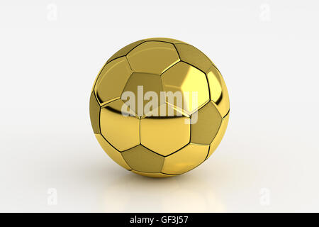 Gold soccer ball isolated on white background. 3D illustration Stock ...