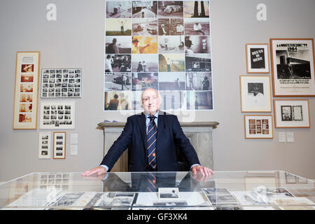 Edinburgh, UK. 28th July, 2016. Press View for the landmark exhibition ARTIST ROOMS: Joseph Beuys – A Language of Drawing and a photo-opportunity for the unprecedented display Richard Demarco & Joseph Beuys – A Unique Partnership. Credit:  Pako Mera/Alamy Live News Stock Photo