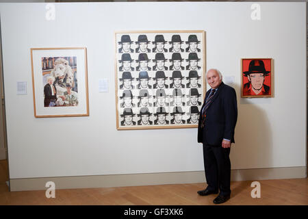 Edinburgh, UK. 28th July, 2016. Press View for the landmark exhibition ARTIST ROOMS: Joseph Beuys – A Language of Drawing and a photo-opportunity for the unprecedented display Richard Demarco & Joseph Beuys – A Unique Partnership. Credit:  Pako Mera/Alamy Live News Stock Photo