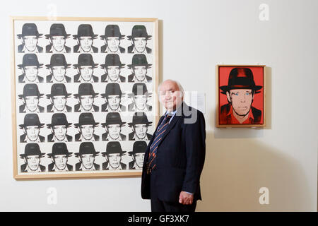 Edinburgh, UK. 28th July, 2016. Press View for the landmark exhibition ARTIST ROOMS: Joseph Beuys – A Language of Drawing and a photo-opportunity for the unprecedented display Richard Demarco & Joseph Beuys – A Unique Partnership. Credit:  Pako Mera/Alamy Live News Stock Photo