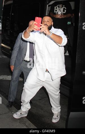 New York, USA. 28th July, 2016. DJ Khaled spotted arriving at 'Good Morning America' to promote his new album 'Major Key' in New York, New York on July 28, 2016. Photo Credit: Rainmaker Photo/MediaPunch Credit:  MediaPunch Inc/Alamy Live News Stock Photo