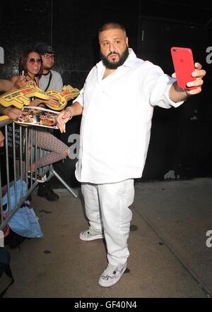 New York, USA. 28th July, 2016. DJ Khaled spotted arriving at 'Good Morning America' to promote his new album 'Major Key' in New York, New York on July 28, 2016. Photo Credit: Rainmaker Photo/MediaPunch Credit:  MediaPunch Inc/Alamy Live News Stock Photo