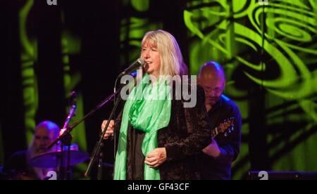 Sidmouth Folk Week, Sidmouth, Devon, 28th July 16 Lead singer Maddie Prior of electric-folk band Steeleye Span headline Sidmouth Folk Festival in the town centre Ham marquee. © Tony Charnock, Alamy LiveNews Stock Photo