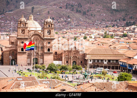 The main square of the Plaza de Armas, Cuzco Stock Photo