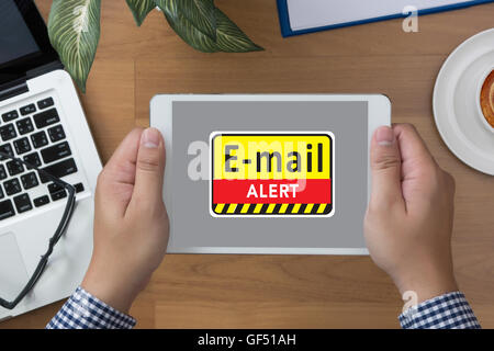 E-mails Hacked Warning Digital Browsing and virus Stock Photo