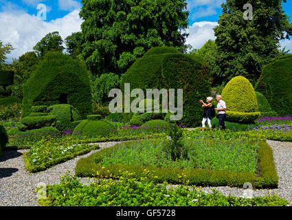 The topiary gardens at Levens Hall, South Lakeland, Cumbria, England UK
