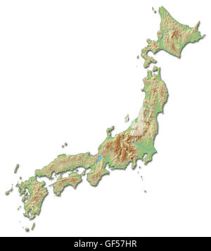 Shaded map of Japan Stock Photo - Alamy