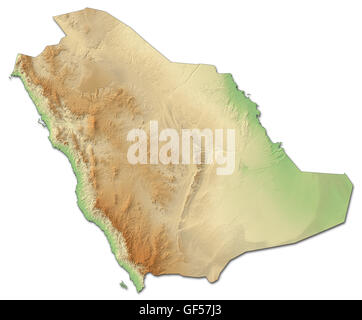 Saudi Arabia, Shaded Relief Map Stock Photo - Alamy