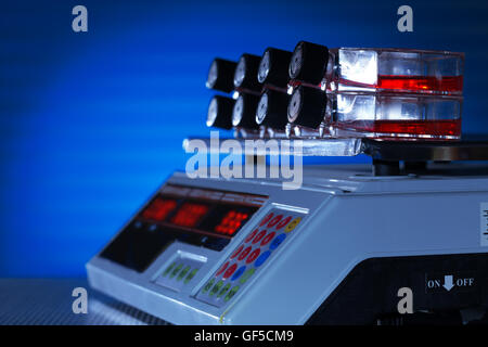 growing cell cultures on a laboratory shaker Stock Photo