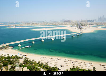 View on Jumeirah Palm man-made island, Dubai, UAE Stock Photo