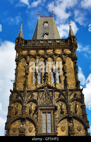 The Powder Tower Gothic Gate in Prague, Czech Republic Stock Photo