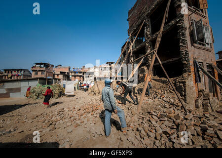 Nepal, Bhaktapur, one year after the earthquake Stock Photo