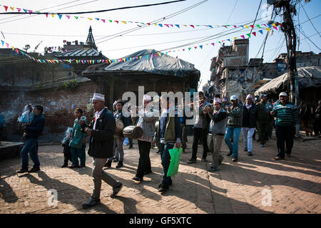 Nepal, Bhaktapur,folklore Stock Photo