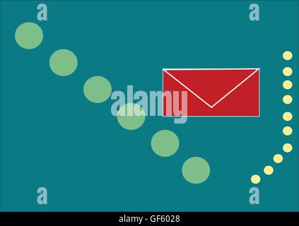 illustration which shows a mail icon on a beautiful background Stock Vector