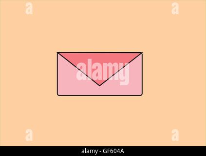 illustration depicting a colored envelope on bright background Stock Vector