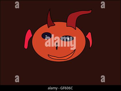 illustration which shows a good monster on a black background Stock Vector
