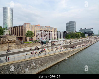 waterside scenery in Cologne, a city in North Rhine-Westphalia in Germany Stock Photo