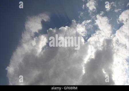 Summer clouds with sun behind seen from Liberty bridge Stock Photo
