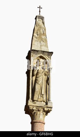 Typical medieval shrine in the center of Verona with Virgin Mary and Jesus (without background) Stock Photo