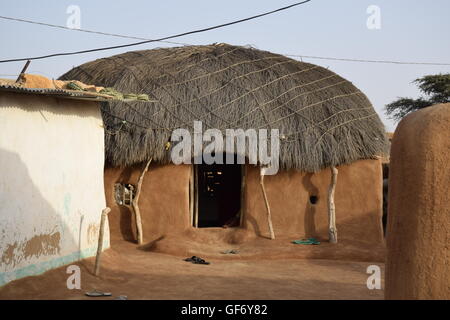 Traditional house in a village in Thar desert, Jaisalmer, Rajasthan, India Stock Photo