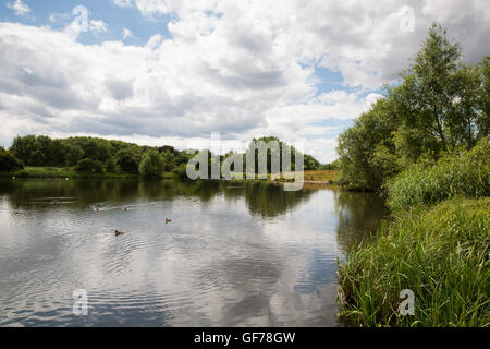 Babbs Mill Lake, a man made recreational park in Kingshurst, North ...