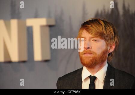 The Hollywood actor Domnhall Gleeson, at the London film premiere of The Revenant. Stock Photo