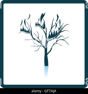 Wildfire icon. Shadow reflection design. Vector illustration. Stock Vector