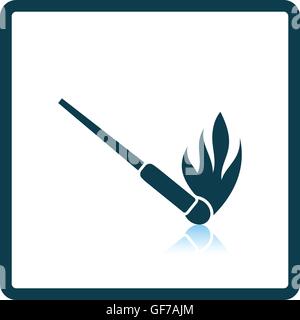 Burning matchstik icon. Shadow reflection design. Vector illustration. Stock Vector