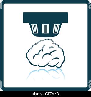 Smoke sensor icon. Shadow reflection design. Vector illustration. Stock Vector