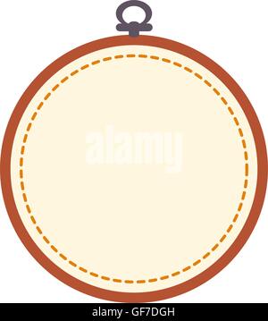 Empty embroidery hoop isolated on white background. Stock Vector
