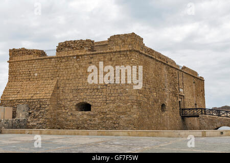 Medieval fort in Paphos port on Cyprus Stock Photo