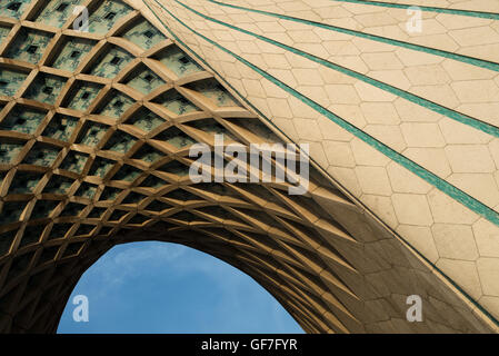 Borj-e Azadi (Liberty Tower). The tower build as a monument marks the west entrance to the city and was the symbol of Tehran. Stock Photo