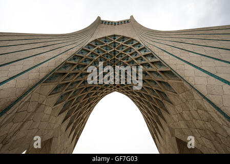 Borj-e Azadi (Liberty Tower). The tower build as a monument marks the west entrance to the city and was the symbol of Tehran. Stock Photo