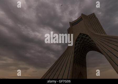 Borj-e Azadi (Liberty Tower). The tower build as a monument marks the west entrance to the city and was the symbol of Tehran. Stock Photo