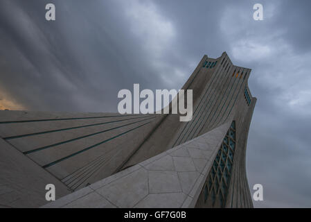 Borj-e Azadi (Liberty Tower). The tower build as a monument marks the west entrance to the city and was the symbol of Tehran. Stock Photo