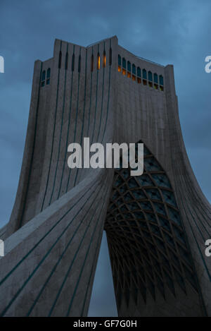 Borj-e Azadi (Liberty Tower). The tower build as a monument marks the west entrance to the city and was the symbol of Tehran. Stock Photo