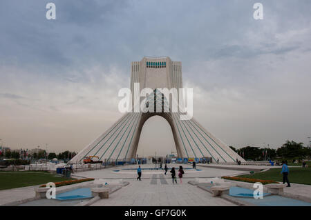 Borj-e Azadi (Liberty Tower). The tower build as a monument marks the west entrance to the city and was the symbol of Tehran. Stock Photo