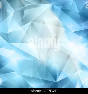 Crystal Abstract Geometric Cut  Blue Background Stock Vector