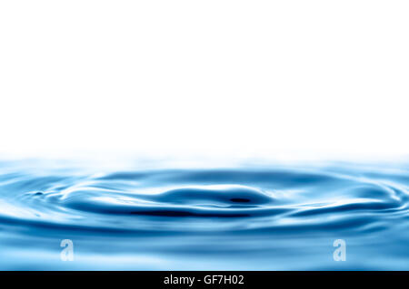 Waves in water after falling a drop Stock Photo