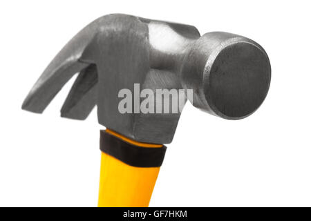 hammer with the yellow handle on a white background Stock Photo