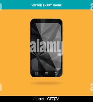 Abstract Crystal Smart Phone On An Orange Background Stock Vector